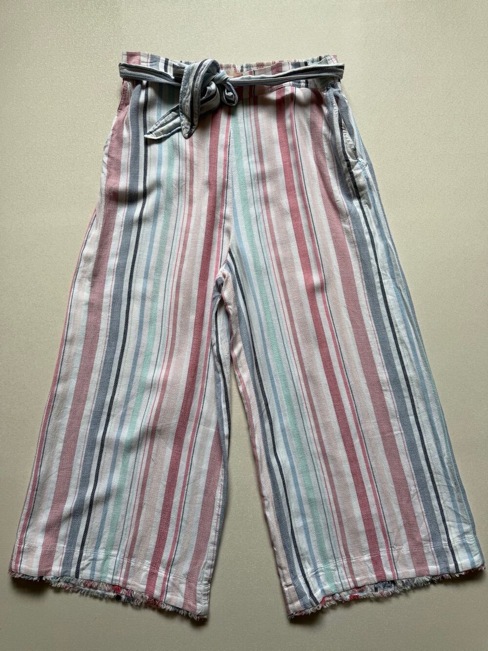 Cloth & Stone Women's Multicolor Rita Cropped Wide Leg Pants Size L